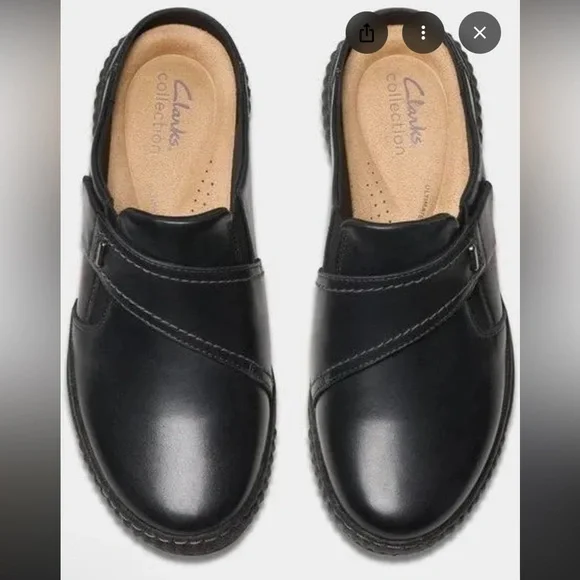 Clarks Originals Women's Caroline Bay Black Lea 26179513 - Picture 2 of 8